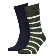 Tommy Hilfiger 2P Men Neppy Stripe Sock Blau/Grün Gr 39/42 Herren