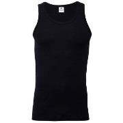 Dovre Rib Singlet Schwarz Baumwolle Small Herren