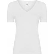 JBS of Denmark Bamboo V-neck Women Slim T-shirt Weiß Small Damen
