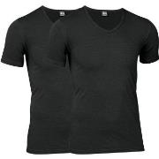 JBS 2P Organic Cotton V-Neck T-shirt Schwarz Ökologische Baumwolle Sma...