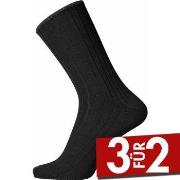 Egtved Wool No Elastic Rib Socks Schwarz Gr 45/48