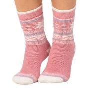 Trofe Knitted Patterned Wool Sock Rosa Gr 39/42 Damen