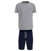 Tommy Hilfiger SS Woven Drawstring PJ Set Marine/Grau Baumwolle Medium...