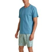 Calida Relax Streamline 3 Short Pyjamas Blau Baumwolle Medium Herren