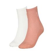 Calvin Klein 2P Women Rib Sock Weiß/Rosa One Size Damen