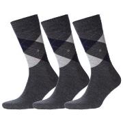 Burlington 3P Edinburgh Wool Sock Grau Gr 40/46 Herren