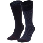 Tommy Hilfiger 2P Men Sock Stripe Schwarz/Blau Gr 39/42 Herren