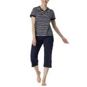 Schiesser Women Three Quarter Pyjamas Blau/Weiß Baumwolle 38 Damen