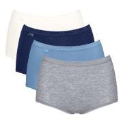 Sloggi 4P Basic Plus Maxi Panty Blau/Hellblau Baumwolle 38 Damen