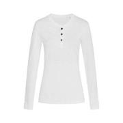 Stedman Sharon Henley Long Sleeve For Women Weiß ringgesponnene Baumwo...