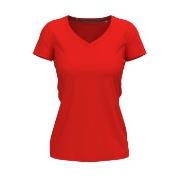 Stedman Claire V-neck Rot ringgesponnene Baumwolle Small Damen