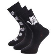 Trofe Cotton Printed Socks 3P Schwarz Gr 35/38 Damen