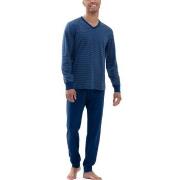 Mey Cardwell V Neck Pyjama Dunkelblau Baumwolle 50 Herren