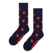 Happy Sock Heart Sock Marine gemustert Baumwolle Gr 41/46