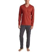 Calida Relax Streamline 5 Pyjama Rot Muster Baumwolle Small Herren