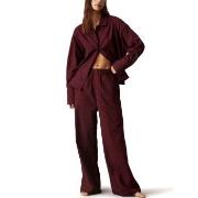 Calvin Klein Flannel Sleep Button Pant Set Female2 Weinrot Baumwolle M...