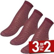 Pierre Robert 3P Glitter Socks Rot Polyamid Gr 37/40 Damen