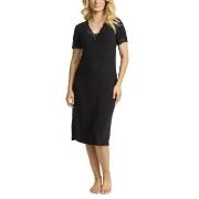 Damella Bamboo Plain Lace Short Sleeve Nightdress Schwarz Bambus Small...