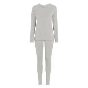 Damella Bamboo Plain Long Pyjamas Set Grau Bambus Small Damen