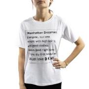 DKNY Spell It Out Short Sleeve Tee Weiß Small Damen