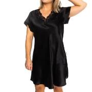 Lady Avenue Pure Silk Nightgown With Lace Schwarz Seide Small Damen