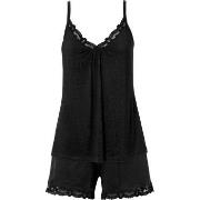 Trofe Boxer Pyjama Schwarz Viskose Small Damen