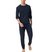 Schiesser Comfort Essentials Long Pyjamas Dunkelblau Baumwolle Small H...