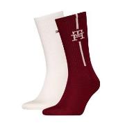 Tommy Hilfiger 2P Monogram Sock Weiß/Rot Gr 39/42 Herren