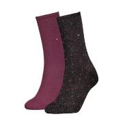 Tommy Hilfiger 2P Women Dot Sock Schw/Weinrot Gr 39/42 Damen