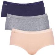 Sloggi 3P Basic Plus Midi Colored Blau/Grün Baumwolle 36 Damen