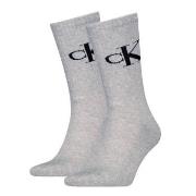 Calvin Klein 2P Monogram Crew Socks Grau Gr 39/42 Herren