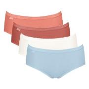 Sloggi 4P Basic Plus Midi Color Blau/Orange Baumwolle 38 Damen