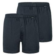 Schiesser 2P Long Boxershorts Dunkelblau Baumwolle Small Herren