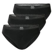 Schiesser 3P Modern Lace Rio Briefs Schwarz Baumwolle 38 Damen