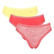 Sloggi 3P GO Crush High Leg Briefs Rosa/Gelb Baumwolle Small Damen