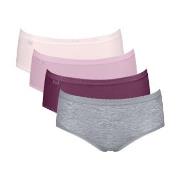 Sloggi 4P Basic Plus Midi Color Rosa/Grau Baumwolle 38 Damen
