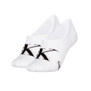 Calvin Klein 2P Women Monogram Footie Socks Weiß Gr 39/42 Damen