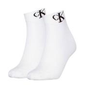 Calvin Klein 2P Women Monogram Quarter Socks Weiß Gr 39/42 Damen