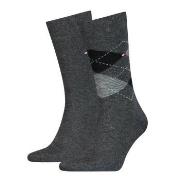 Tommy Hilfiger 2P Men Sock Check Dunkelgrau Gr 39/42 Herren