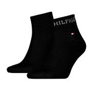 Tommy Hilfiger 2P Men Tab Quarter Socks Schwarz Gr 39/42 Herren