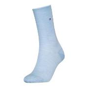 Tommy Hlfiger Women Roll Top Wool Socks Hellblau Gr 39/42 Damen