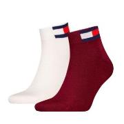 Tommy Men Uni Flag Quarter Sock 2P Weiß/Rot Gr 39/42