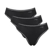 Sloggi 3P GO Crush High Leg Briefs Schwarz Baumwolle Small Damen