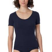 Schiesser Fine Rib T-shirt Dunkelblau Baumwolle Small Damen