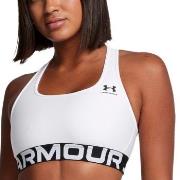 Under Armour BH Mid Branded Sport Bra Weiß Polyester Small Damen