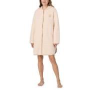 DKNY Chill In Style Hooded Zipe Robe Beige Polyester Small Damen