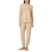 DKNY Chill In Style Hoodie Jogger Set Beige Polyester Small Damen