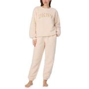 DKNY Chill In Style Top Jogger Set Beige Polyester Small Damen
