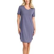 Damella Bamboo Plain Short Sleeve Nightdress Blau Bambus Small Damen
