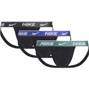 Nike 3P Everyday Cotton Stretch Jockstrap Schwarz/Blau Baumwolle Small...